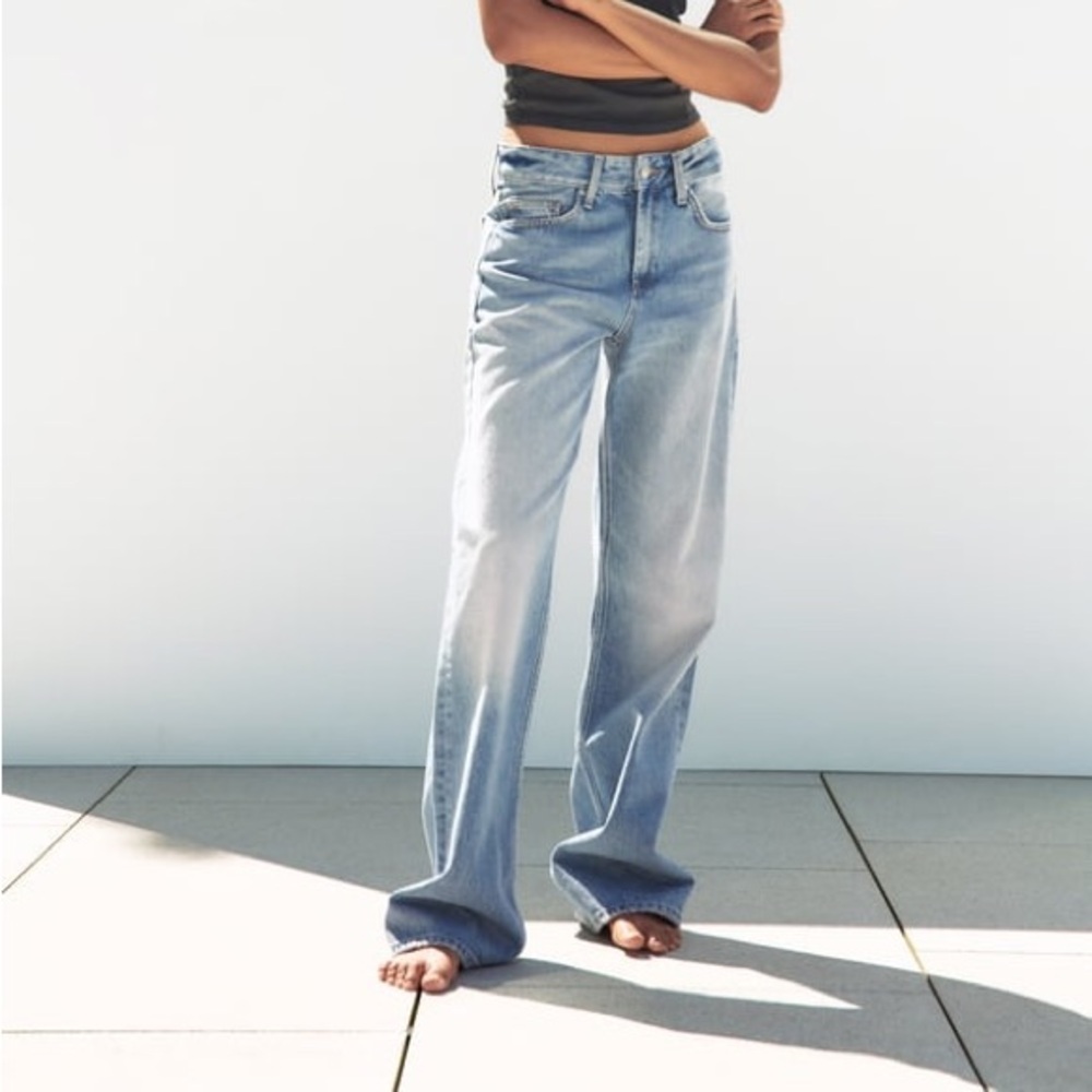 FULL LENGTH TRF MID-RISE WIDE LEG JEANS
LIGHT BLUE 0/6045/328/406/38